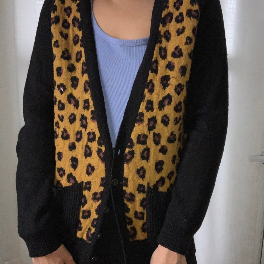 BDG Cheetah Print V- Neck Cardigan- Large